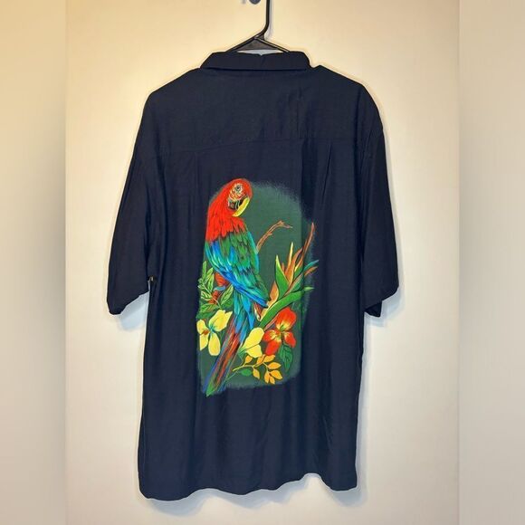 Wingo Men's Hawaiian Shirt Parrot Graphic SZ Medium 100% Rayon SM Flaw - Picture 4 of 6